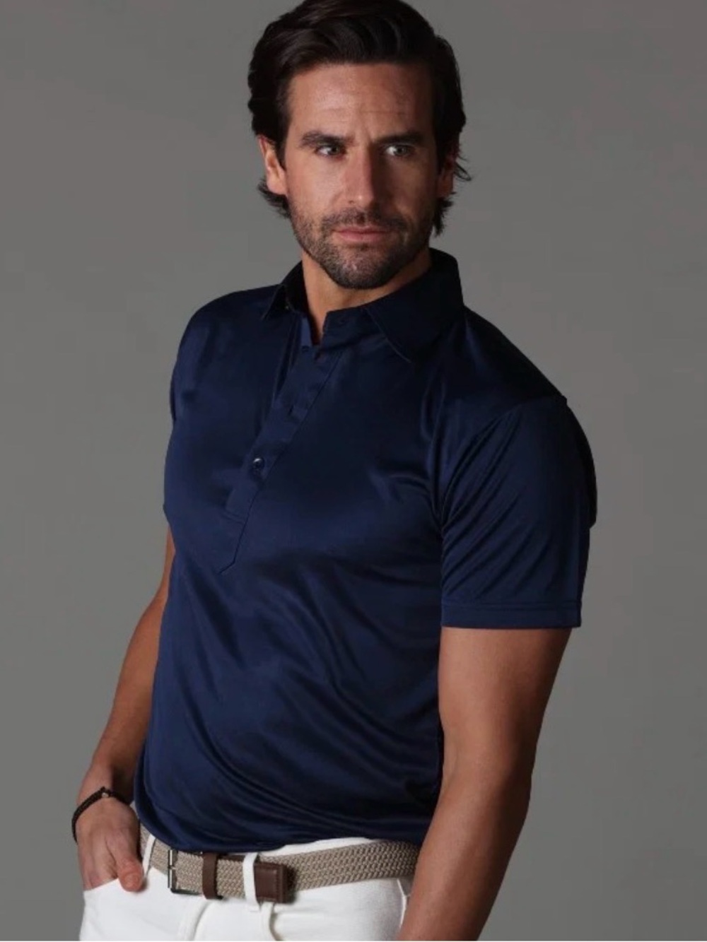 NWT Collars & Co. Semi-Spread Collar Polo Navy Blue Men’s Small